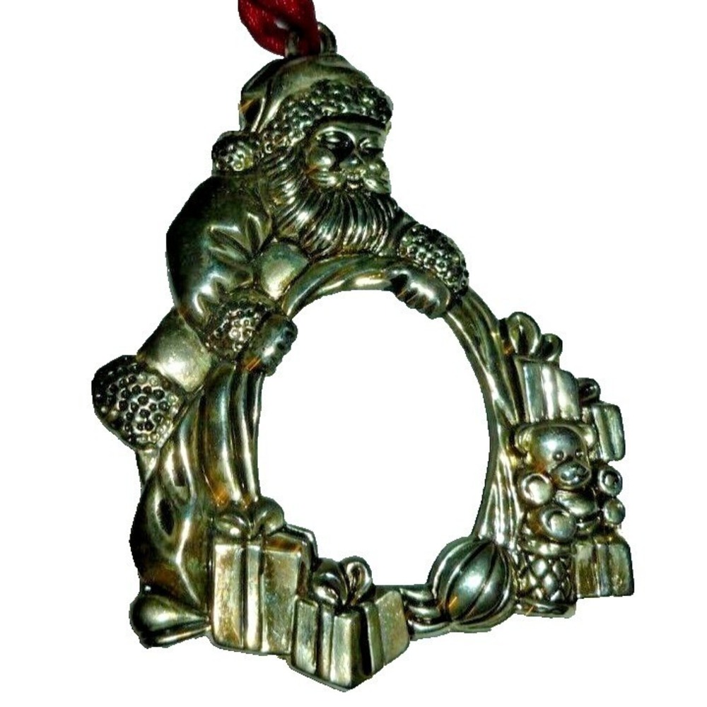 Gorham Silver‎ Plate Santa Claus Ornament Picture Frame Christmas Holiday Silver